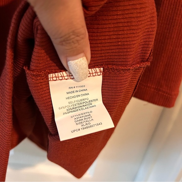 NWT XL As U Wish Rust Orange Long Sleeve Dress - Picture 5 of 6